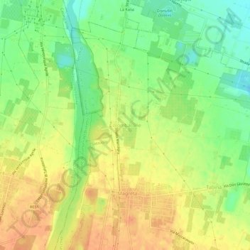 Mapa topográfico Colombarone, altitude, relevo
