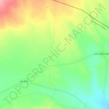 Mapa topográfico Lomas del Gato, altitude, relevo