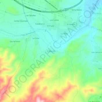 Mapa topográfico El Rincón, altitude, relevo