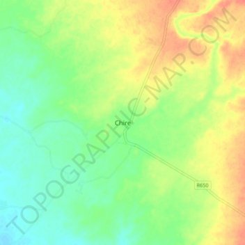 Mapa topográfico Chire, altitude, relevo