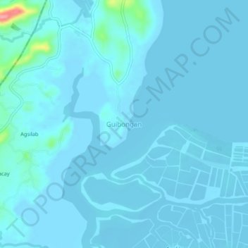 Mapa topográfico Guibongan, altitude, relevo