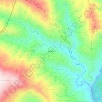 Mapa topográfico Penedo, altitude, relevo