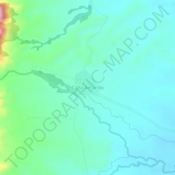 Mapa topográfico Caño Amarillo, altitude, relevo
