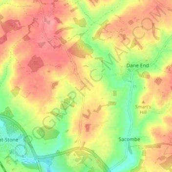 Mapa topográfico Whempstead, altitude, relevo