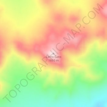 Mapa topográfico Cerro Gato, altitude, relevo