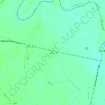 Mapa topográfico Carata, altitude, relevo