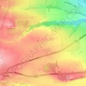 Mapa topográfico Thornberry, altitude, relevo