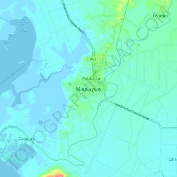 Mapa topográfico Magsaysay, altitude, relevo