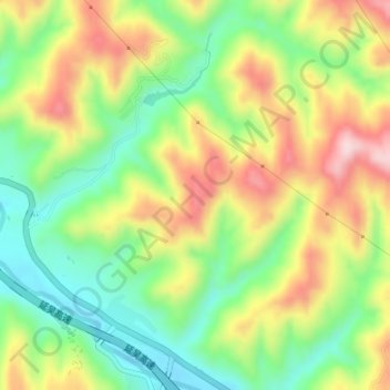 Mapa topográfico 黄土高原, altitude, relevo