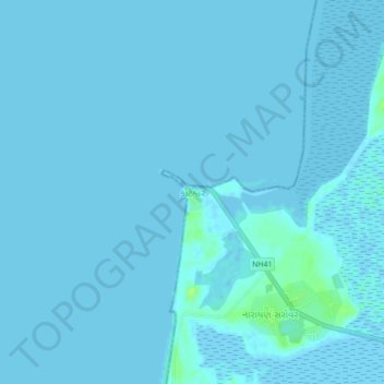Mapa topográfico Koteshwar, altitude, relevo
