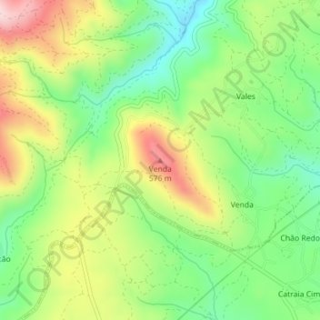 Mapa topográfico Venda, altitude, relevo