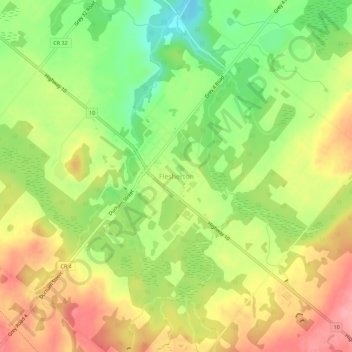 Mapa topográfico Flesherton, altitude, relevo