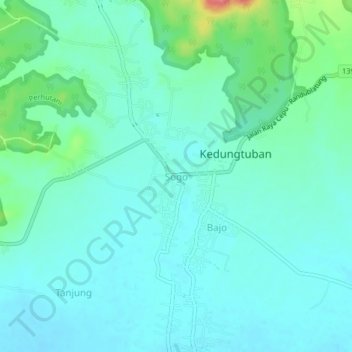Mapa topográfico Sogo, altitude, relevo