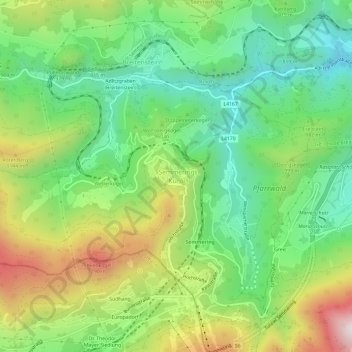 Mapa topográfico Semmering - Kurort, altitude, relevo