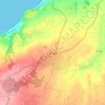 Mapa topográfico La Couture, altitude, relevo
