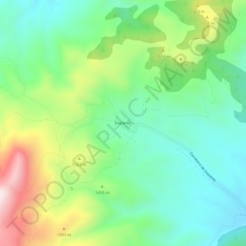 Mapa topográfico Inazares, altitude, relevo