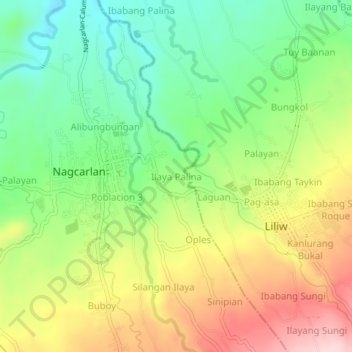 Mapa topográfico Ilaya Palina, altitude, relevo