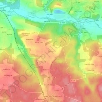 Mapa topográfico Rimaison, altitude, relevo