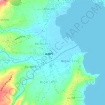 Mapa topográfico Barangay 3, altitude, relevo