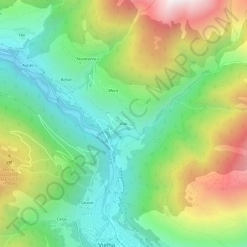 Mapa topográfico Vilac, altitude, relevo