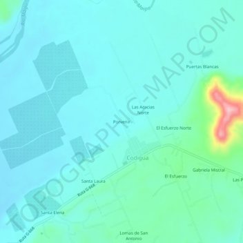 Mapa topográfico Porvenir, altitude, relevo