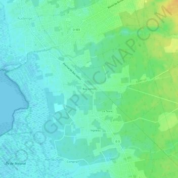 Mapa topográfico Bas Vallon, altitude, relevo