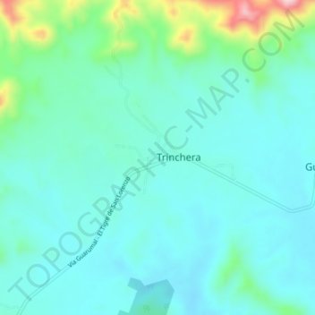 Mapa topográfico Trinchera, altitude, relevo