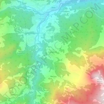 Mapa topográfico Canadello, altitude, relevo