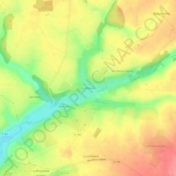 Mapa topográfico La Riblerie, altitude, relevo