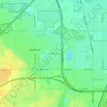 Mapa topográfico University Park, altitude, relevo