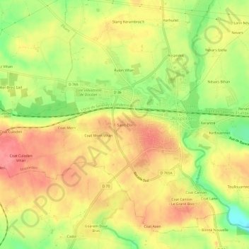 Mapa topográfico Saint-Éloi, altitude, relevo