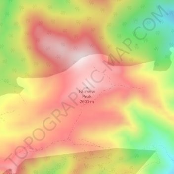 Mapa topográfico Fairview Peak, altitude, relevo