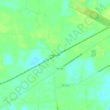Mapa topográfico Hightower, altitude, relevo