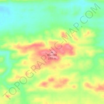 Mapa topográfico Dix Hill, altitude, relevo