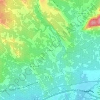Mapa topográfico la Bleda, altitude, relevo