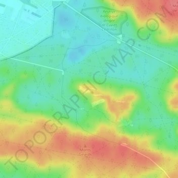 Mapa topográfico Caverne des Brigands, altitude, relevo