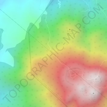 Mapa topográfico White Island Viewpoint, altitude, relevo