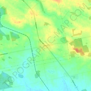 Mapa topográfico Salford, altitude, relevo