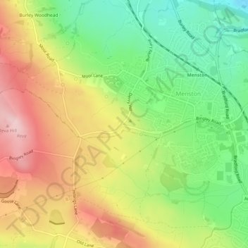 Mapa topográfico Derry Hill, altitude, relevo