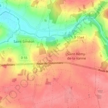 Mapa topográfico Le Montcel, altitude, relevo