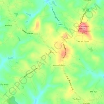 Mapa topográfico Ehart, altitude, relevo