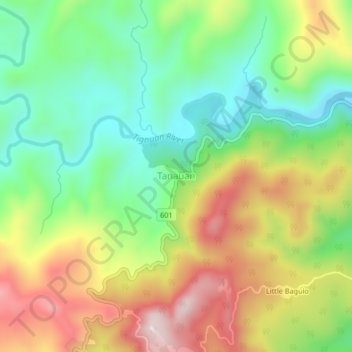 Mapa topográfico Tanauan, altitude, relevo