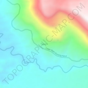 Mapa topográfico Tapen, altitude, relevo
