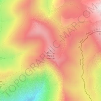 Mapa topográfico Tête du Vallon, altitude, relevo