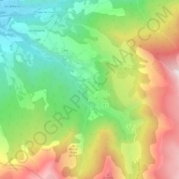 Mapa topográfico La Chalannette, altitude, relevo