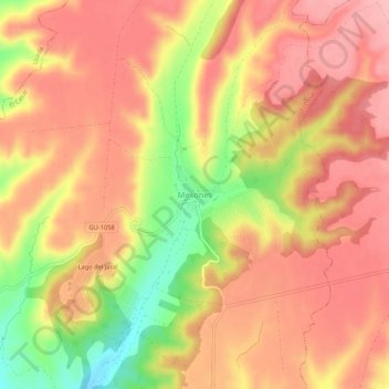Mapa topográfico Mesones, altitude, relevo