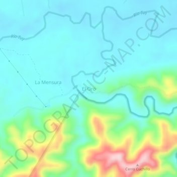 Mapa topográfico El Oro, altitude, relevo