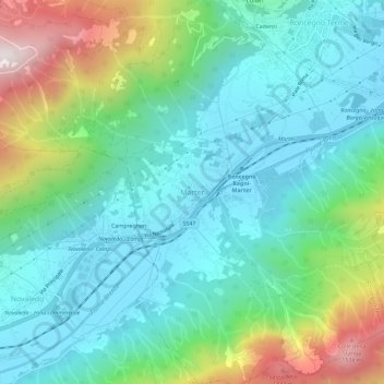 Mapa topográfico Marter, altitude, relevo