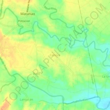 Mapa topográfico Ceboza, altitude, relevo