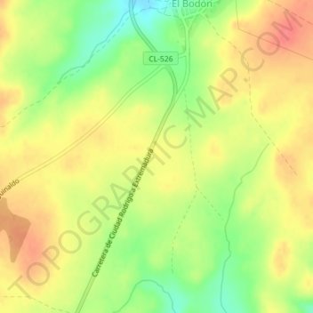 Mapa topográfico El Ranal, altitude, relevo
